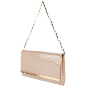 SALE LouisVuitton VernisAna Clutch Bag Patent Nude